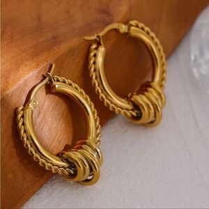 #44 NEW Unique 18k Gold Plated Hoop Circle Earrings